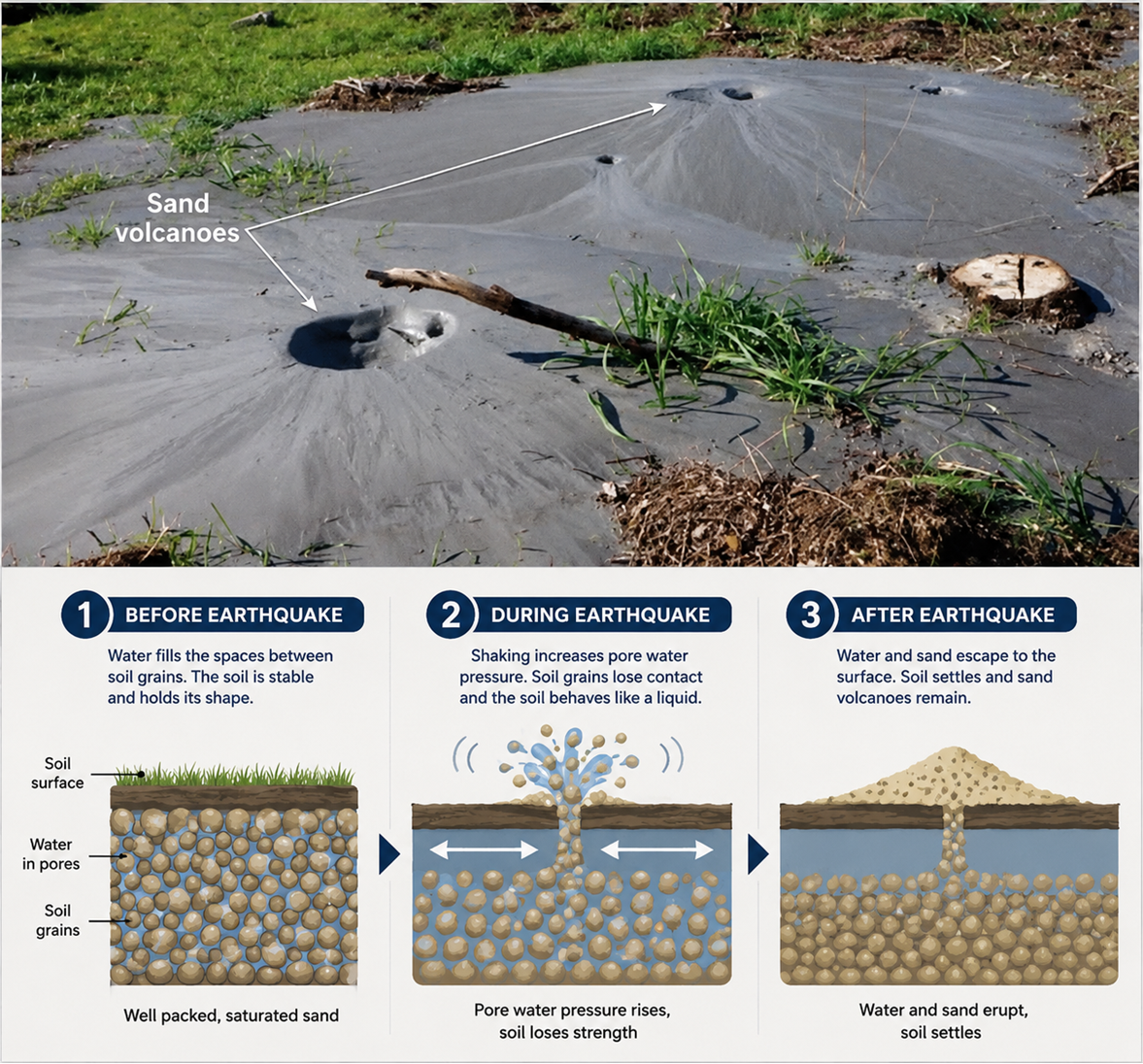 Fig 3: Soil liquefaction during the Christchurch 2011 earthquake